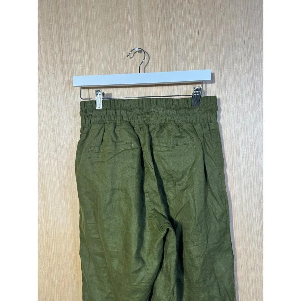 Quince Womens 100% Linen Wide Leg Drawstring Pants Olive Green Size S JDAVN01